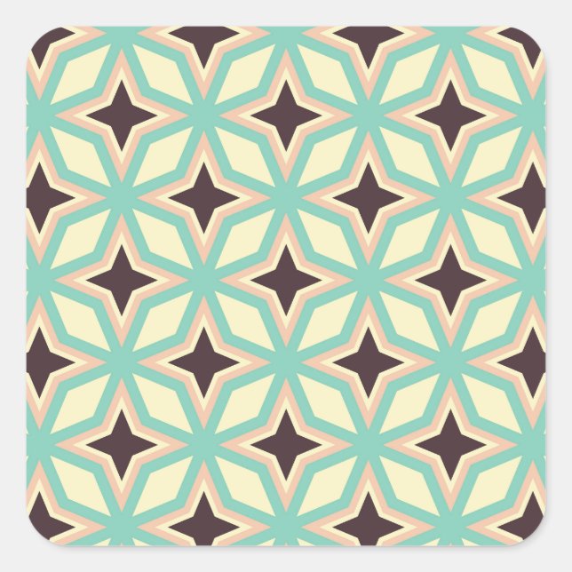 Adesivo Quadrado Geometric pattern with alternating dark star shape (Frente)