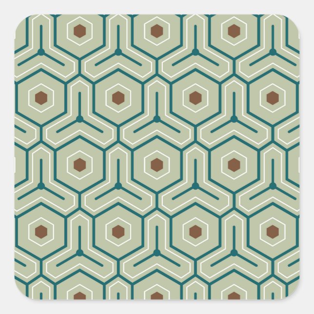 Adesivo Quadrado Geometric pattern with interlocking hexagons (Frente)