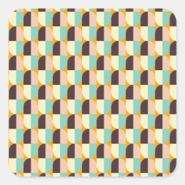 Adesivo Quadrado Geometric pattern with overlapping half-circles