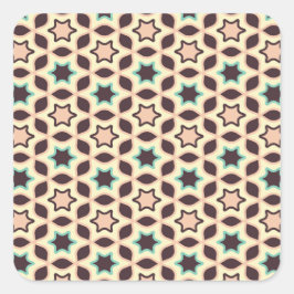 Adesivo Quadrado  Geometric pattern with star shapes in brown and t