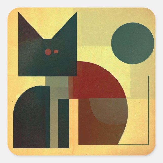 Adesivo Quadrado Geometrie Katze (Frente)
