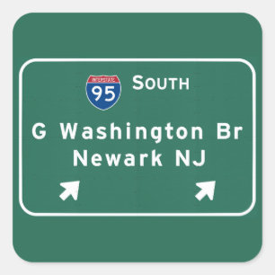 Adesivo Quadrado George Washington Bridge Interstate I-95 Newark NJ