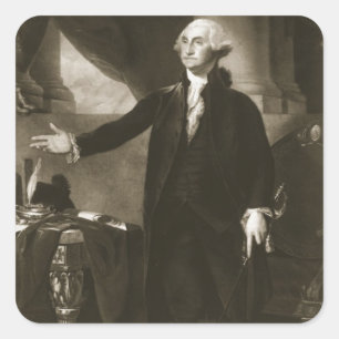 Adesivo Quadrado George Washington, ø presidente do Sta unido