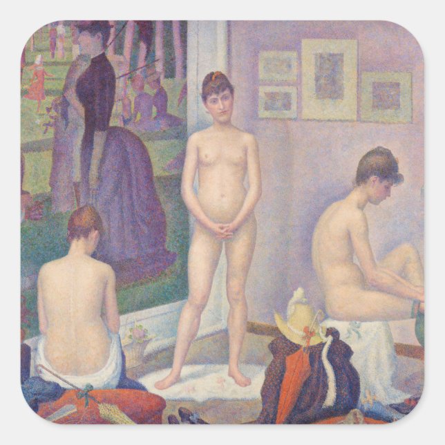 Adesivo Quadrado Georges Seurat - Os Modelos (Frente)
