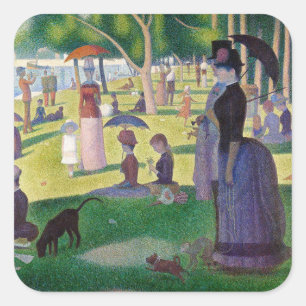 Adesivo Quadrado Georges Seurat - Um Domingo na Ilha de La Grande J