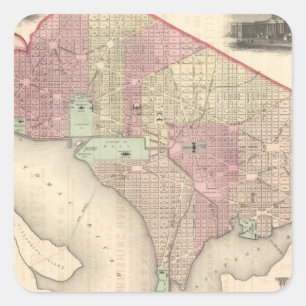 Adesivo Quadrado Georgetown e a cidade de Washington