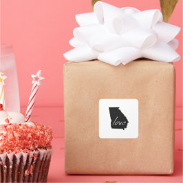 Adesivo Quadrado Georgia Shapboard Chalkboard Georgian Peach Love