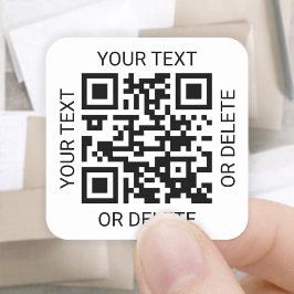 Adesivo Quadrado Gerador de Código QR Promocional Comercial Branco