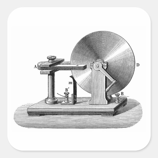 Adesivo Quadrado Gerador de discos Faraday (Frente)