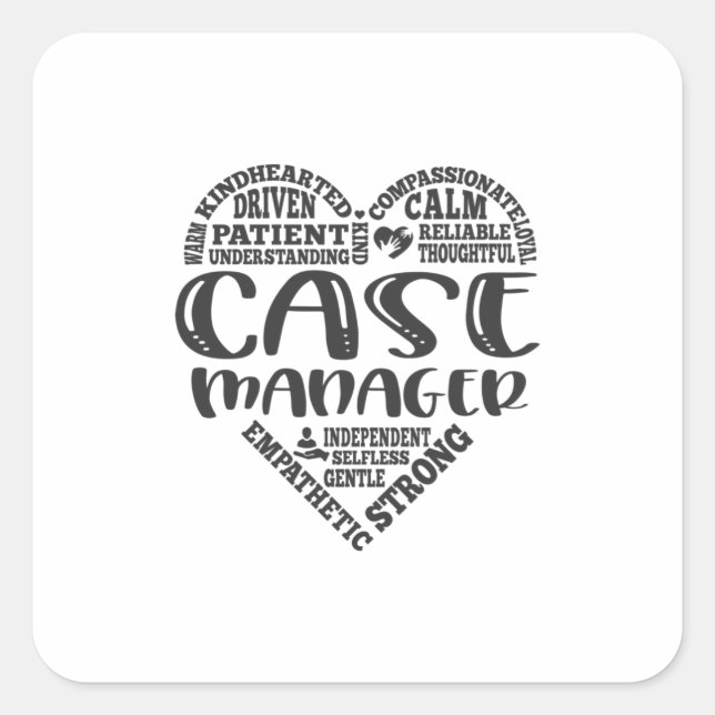 Adesivo Quadrado Gerente de casos, Resultado do assistente social (Frente)