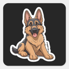 Adesivo Quadrado German shepherd