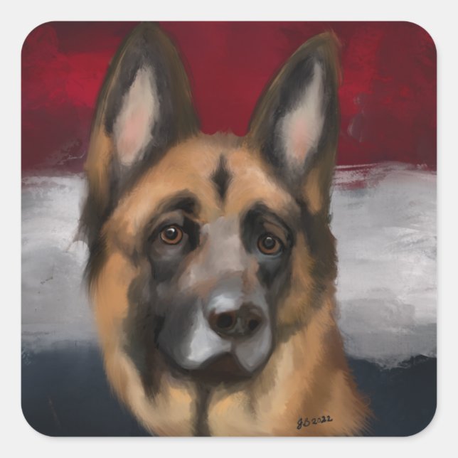 Adesivo Quadrado German shepherd (Frente)