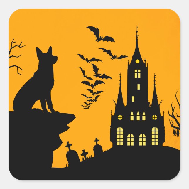 Adesivo Quadrado German shepherd (Frente)