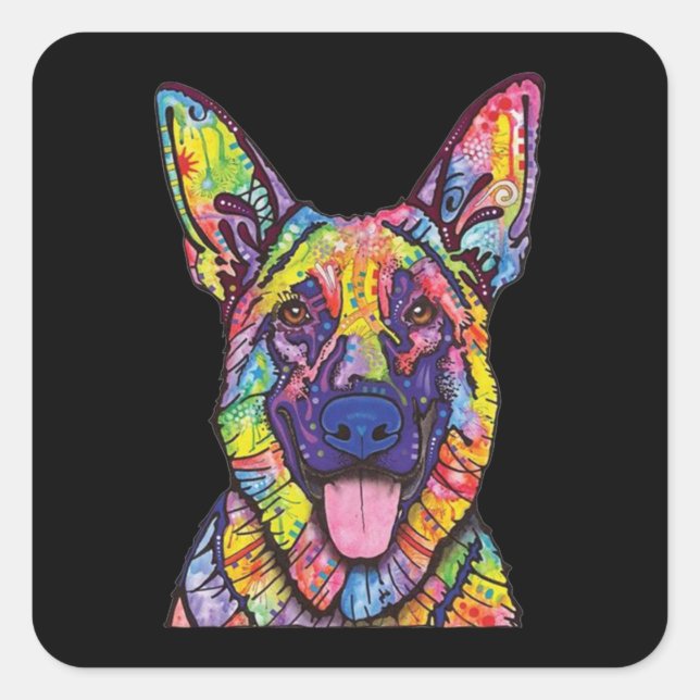 Adesivo Quadrado German shepherd (Frente)