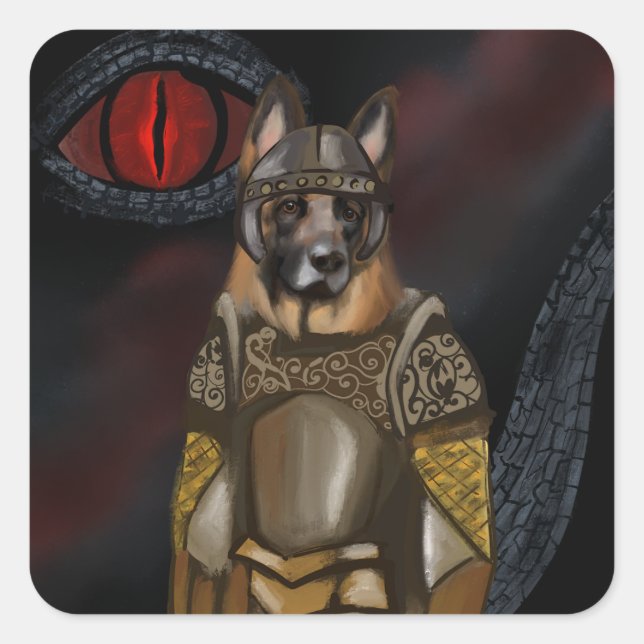 Adesivo Quadrado German shepherd (Frente)