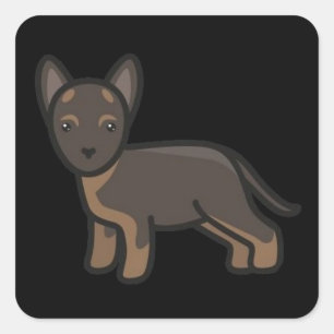 Adesivo Quadrado German shepherd cartoon outro