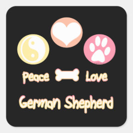 Adesivo Quadrado German shepherd de Paz e Amor