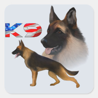 Adesivo Quadrado German Shepherd K9