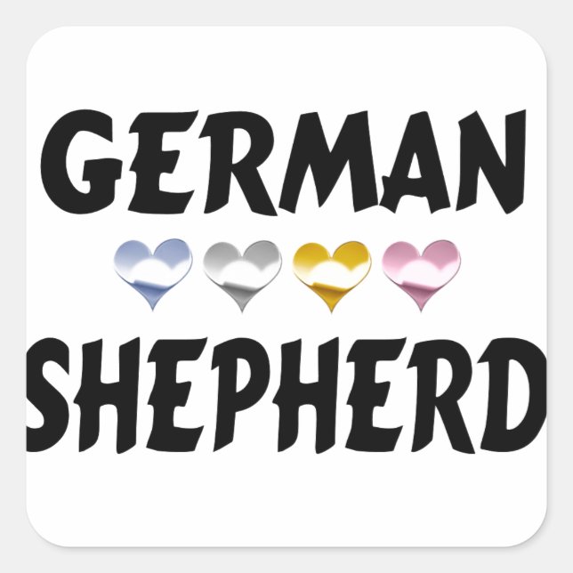 Adesivo Quadrado German shepherd Love Stickers (Frente)