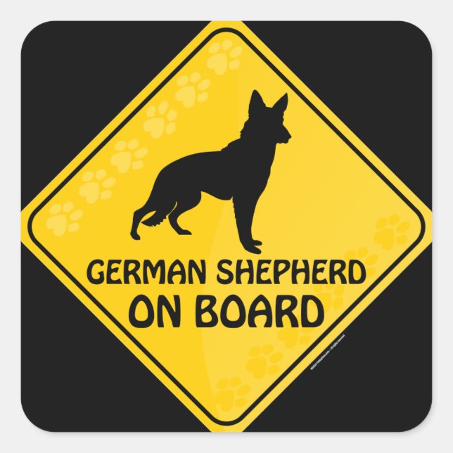 Adesivo Quadrado German shepherd Xing (Frente)
