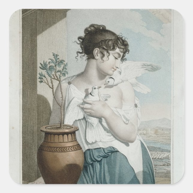 Adesivo Quadrado Germinal, sétimo mês de calendário republicano (Frente)