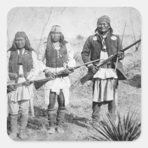 Adesivo Quadrado Geronimo e três de seus guerreiros de Apache, 188