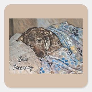 Adesivo Quadrado Get Well Soon in German Sticker
