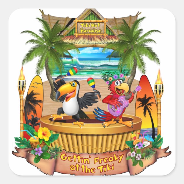 ADESIVO QUADRADO GETTIN' FREAKY NO TIKI (Frente)