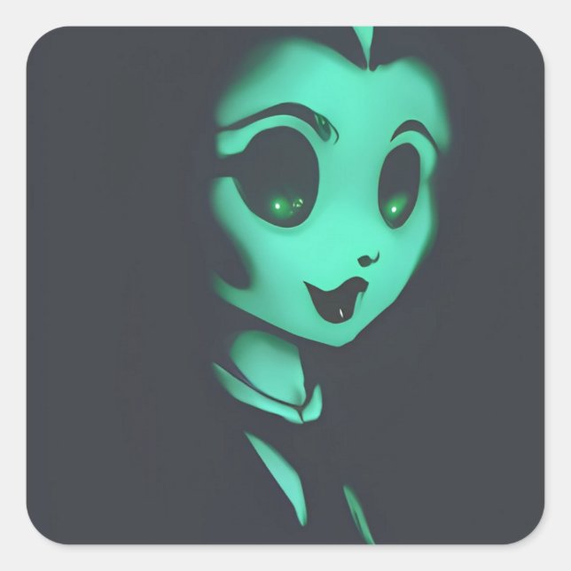 Adesivo Quadrado Ghost Betty Boo (Frente)