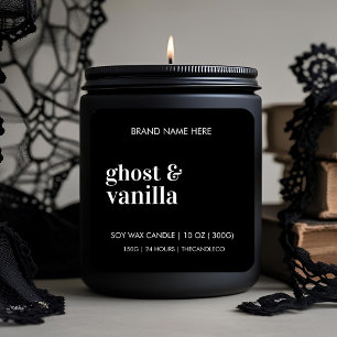 Adesivo Quadrado Ghost e Vanilla Candle   Preto e Branco personaliz