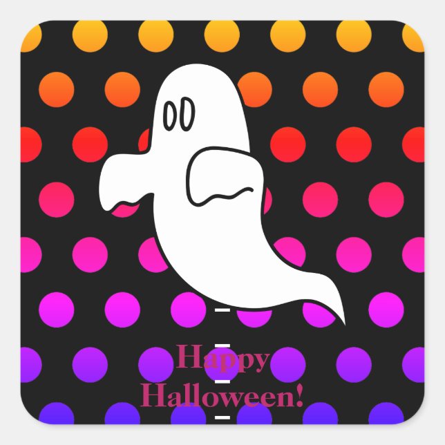 Adesivo Quadrado Ghost Kids Halloween (Frente)