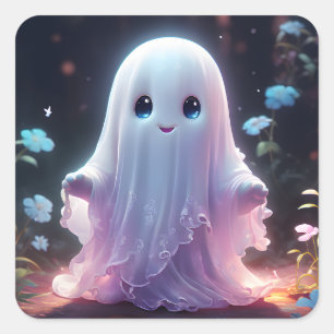 Adesivo Quadrado Ghost Stickers Cute