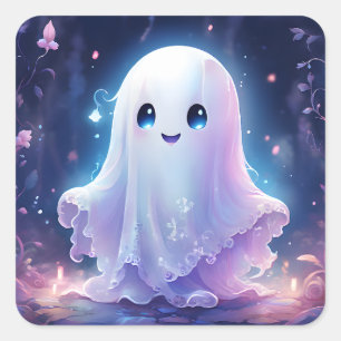 Adesivo Quadrado Ghost Stickers Cute