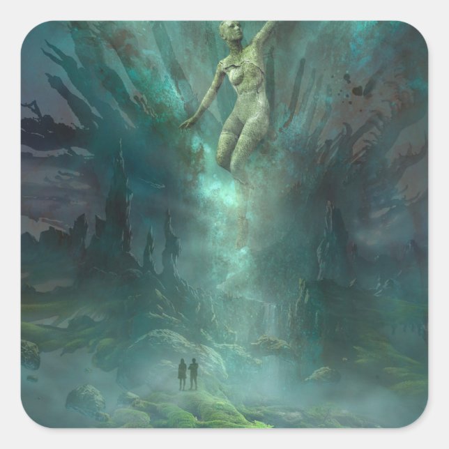 Adesivo Quadrado Giants in a alienígena dystopia (Frente)