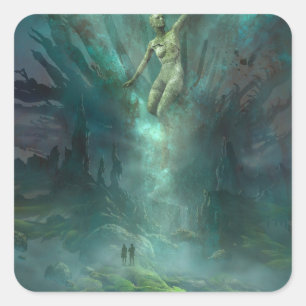 Adesivo Quadrado Giants in a alienígena dystopia