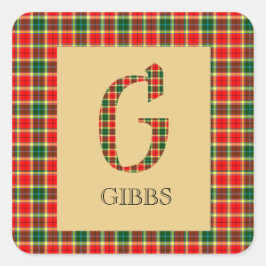 Adesivo Quadrado Gibbs Tartan Monograma G