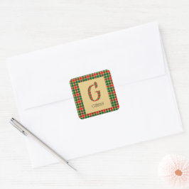 Adesivo Quadrado Gibbs Tartan Monograma G