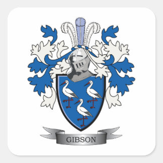 Adesivo Quadrado Gibson Family Crest Casaco de Armas