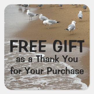Adesivo Quadrado Gift Sticker Gratuito para Proprietários de Pequen