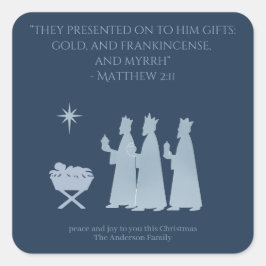 Adesivo Quadrado Gifts of the Magi Sticker – Three Kings Nativity