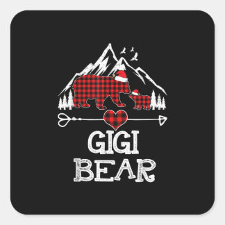 Adesivo Quadrado Gigi Bear Christmas Pajama Red Xadrez Buffalo