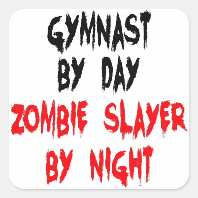 Adesivo Quadrado ginasta Zombie Slayer (Frente)