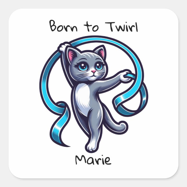 Adesivo Quadrado Ginástica Rítmica Fita Twirl (Frente)