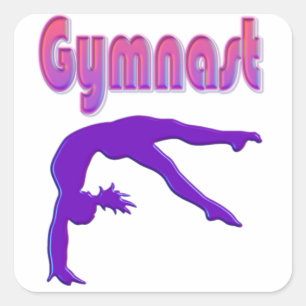 Adesivo Quadrado Ginástica Tumbling Power Metálico Roxo