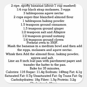 Adesivo Quadrado Ginger Banana Bread Gluten Free Square Sticker