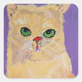 Adesivo Quadrado Ginger Cat Square Stickers