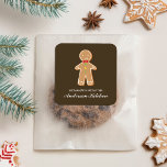 Adesivo Quadrado Gingerbird Man Christmas<br><div class="desc">Biscoitos de gengibre têm design de natal temido.</div>