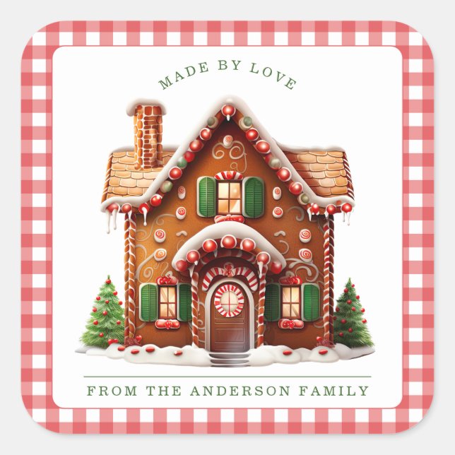 Adesivo Quadrado Gingerbread Man Sticker (Frente)