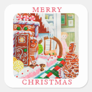 Adesivo Quadrado GINGERBREAD SURPRISE Grandes Selos De Envelopes Qu