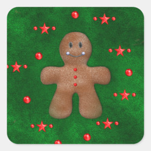 Adesivo Quadrado Gingercake Man on Green